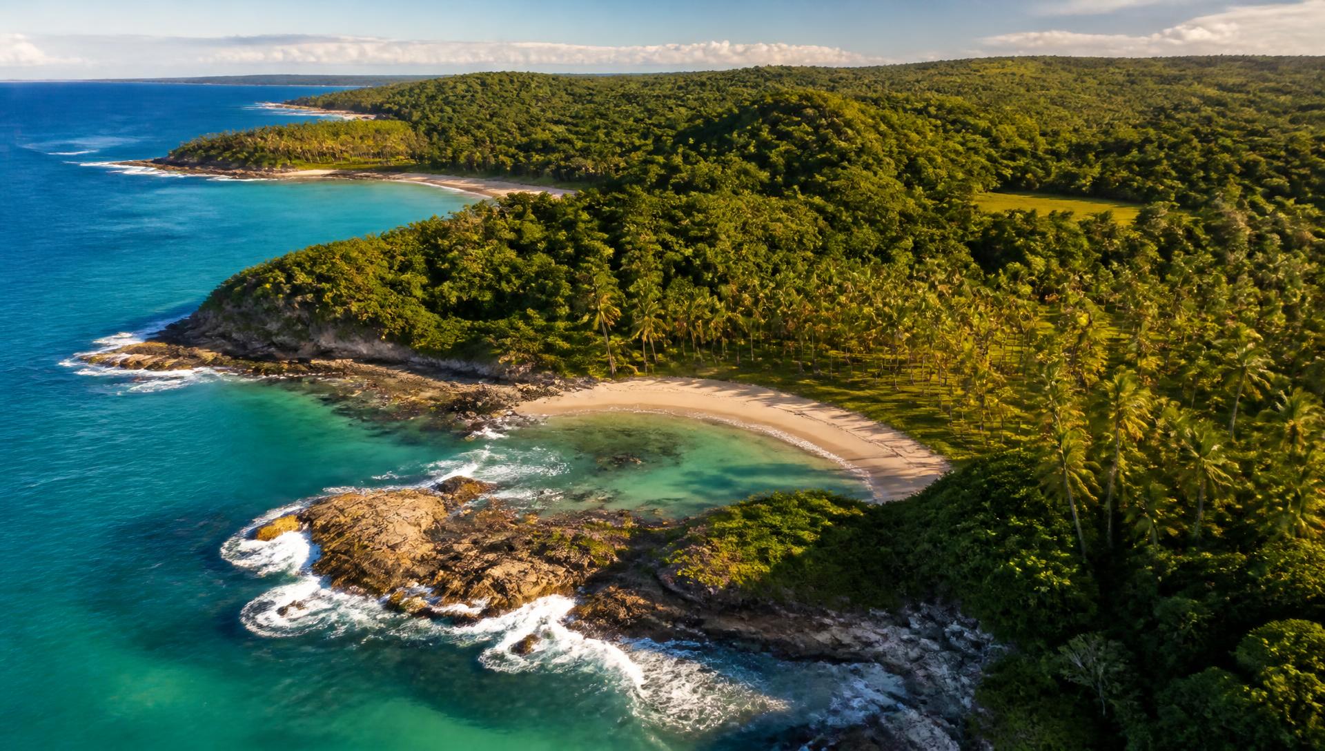 Vista aérea da Península de Maraú, Bahia